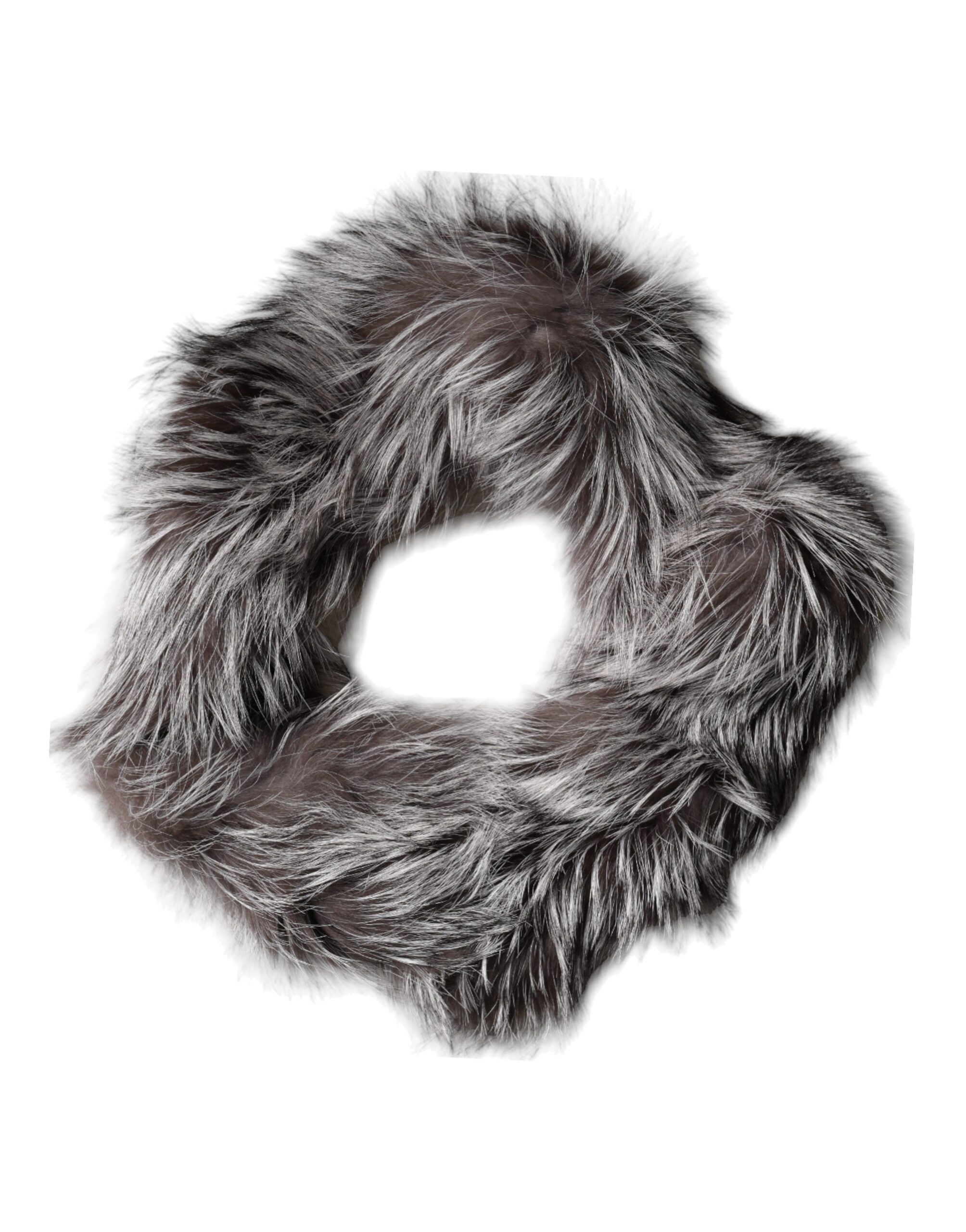 Dolce & Gabbana - Gray Fox Fur Neck Wrap Warmer Winter Scarf