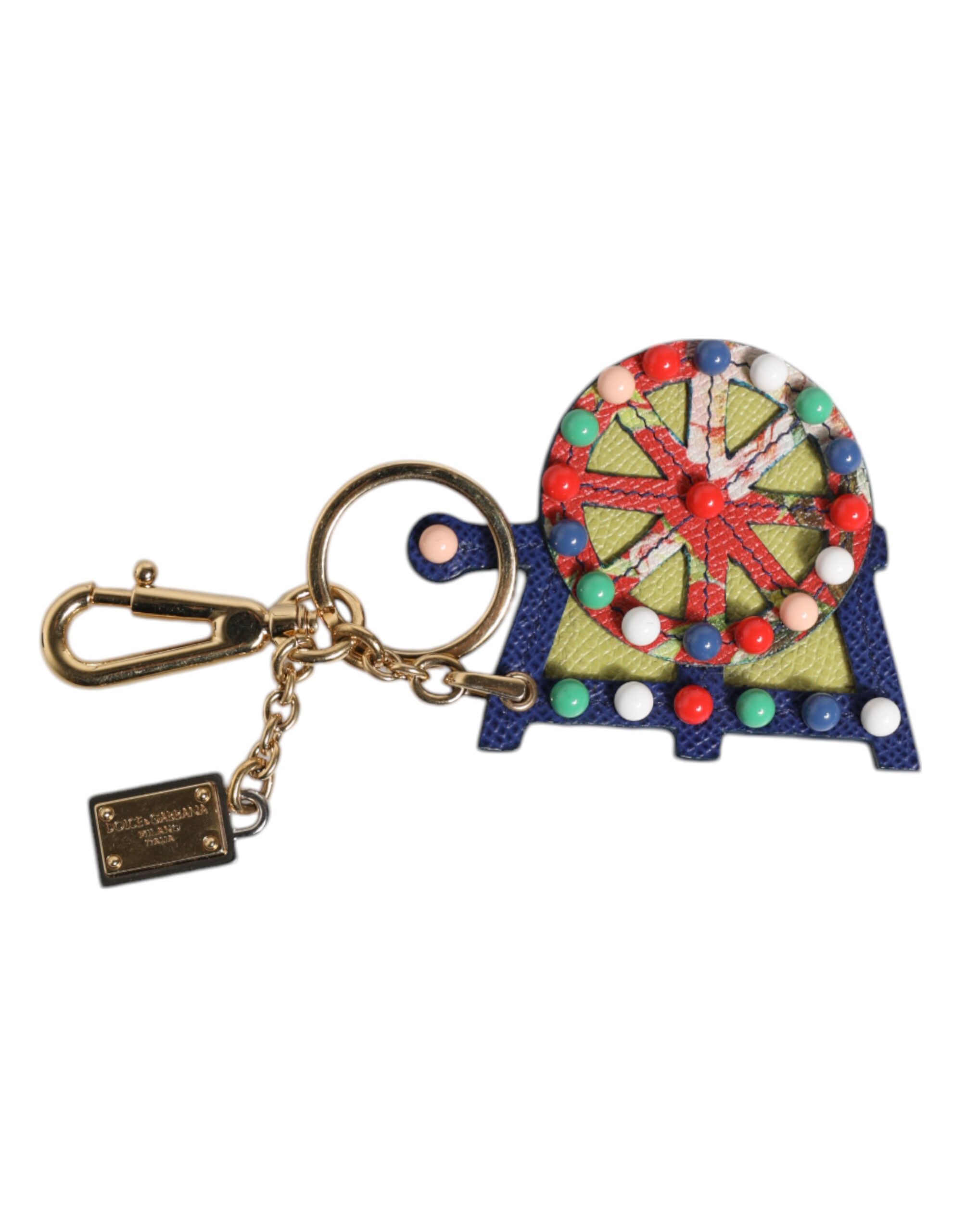 Dolce & Gabbana - Multicolor Gold Tone Carretto Keychain Keyring