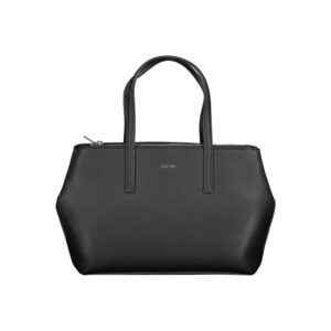 Black Polyester Women Handbag
