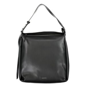Black Polyester Women Handbag