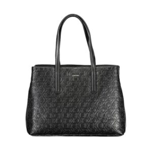 Black Polyester Women Handbag