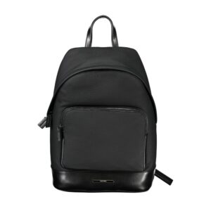Black Polyester Men Backpack