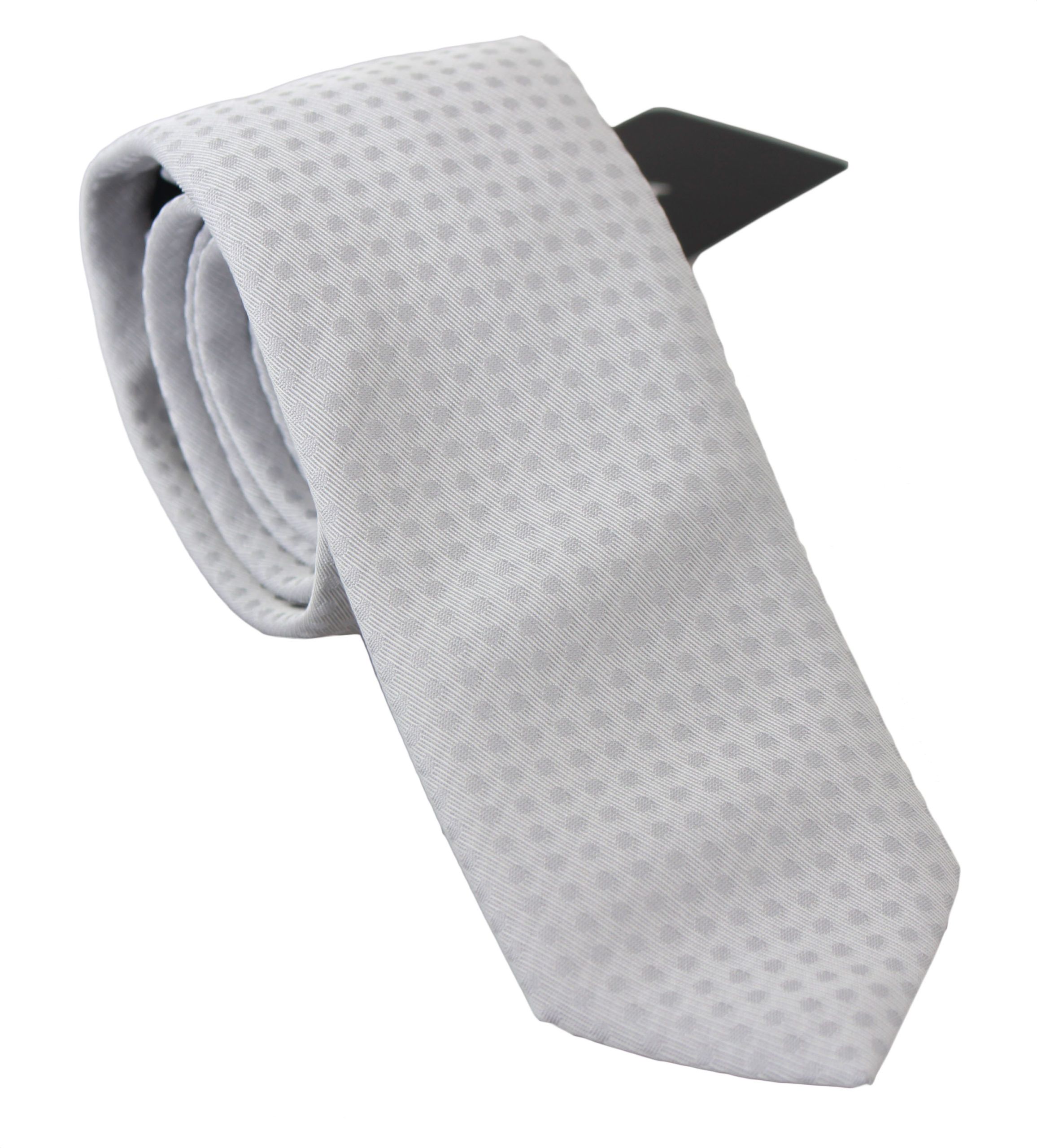Dolce & Gabbana - White Patterned Classic Mens Slim Necktie Tie