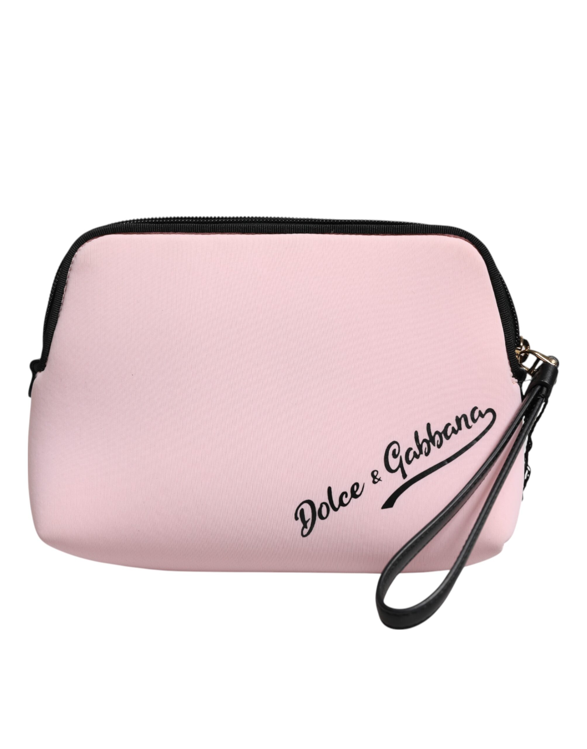 Dolce & Gabbana - Pink Solid Nylon DG Logo Print Clutch Zip Borse Pouch Bag