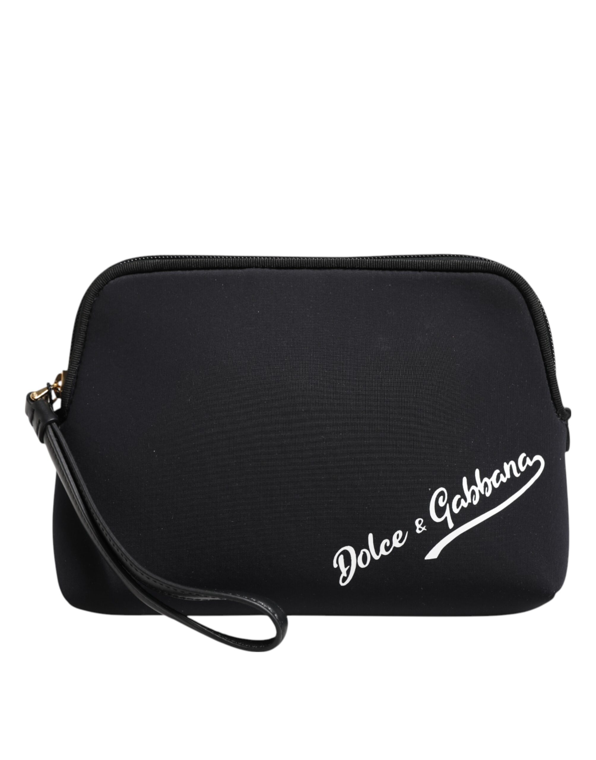 Dolce & Gabbana - Black Solid Nylon DG LogoPrint Clutch Zip Borse Pouch Bag