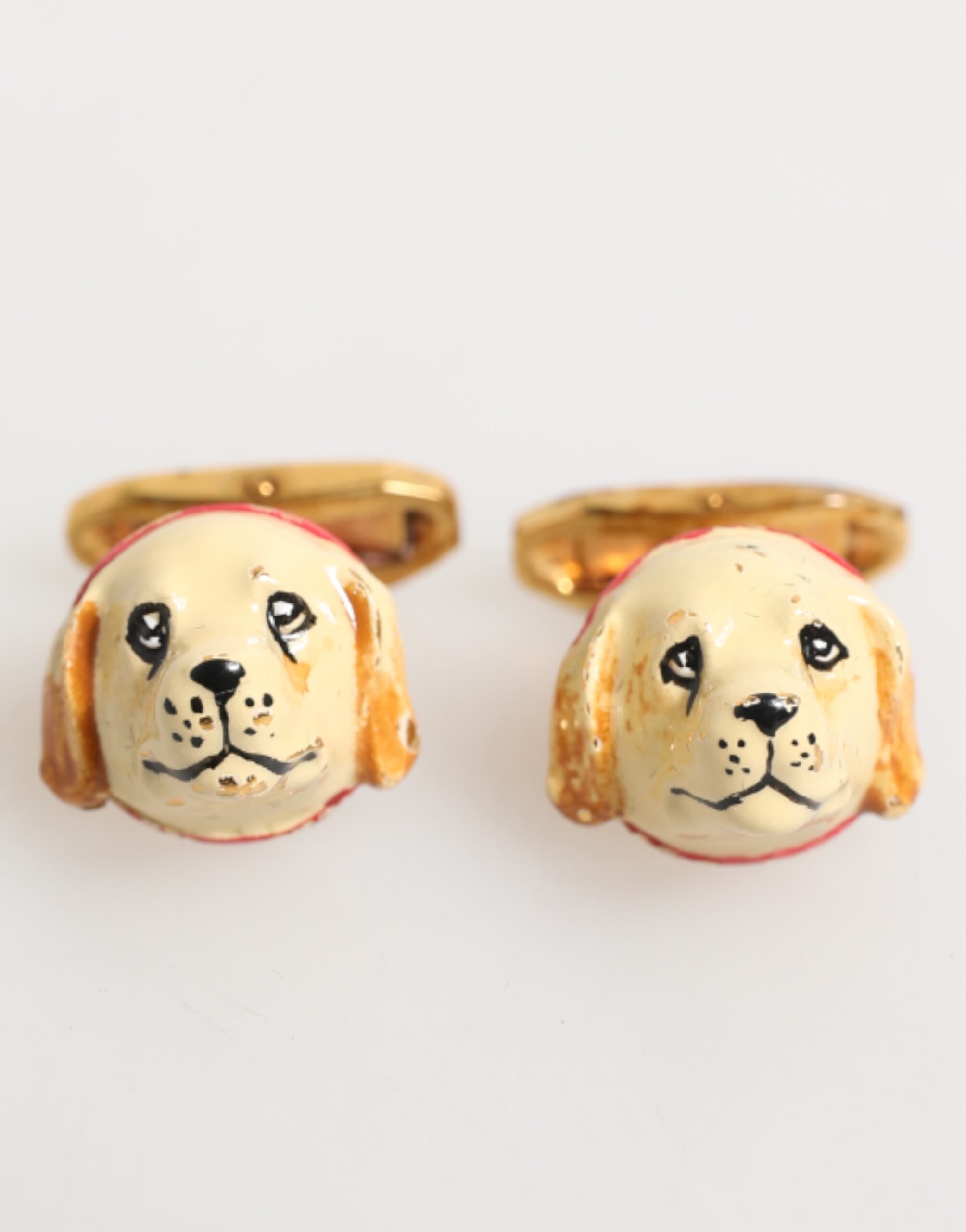 Dolce & Gabbana - Brass Gold Tone Dog Puppy Men’s Accessories Cufflink