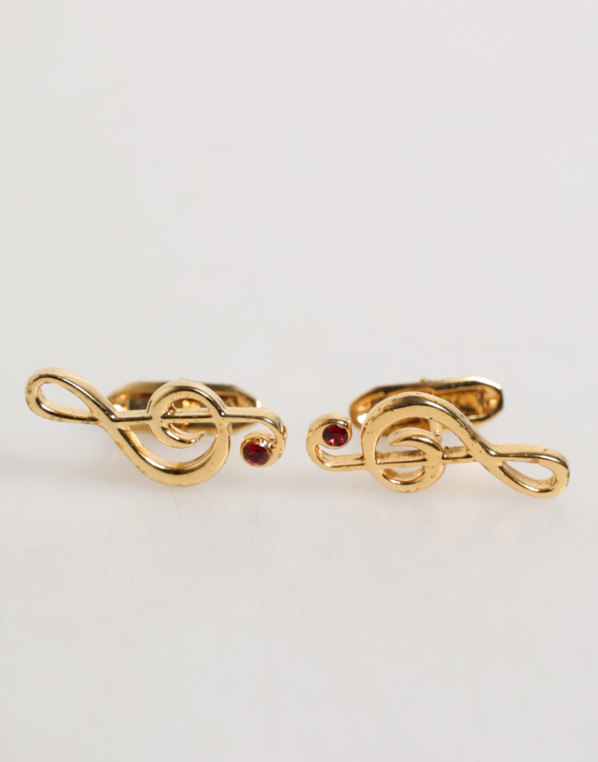 Dolce & Gabbana - Gold Musical Note Metal Brass Pin Men Accessory Cufflinks