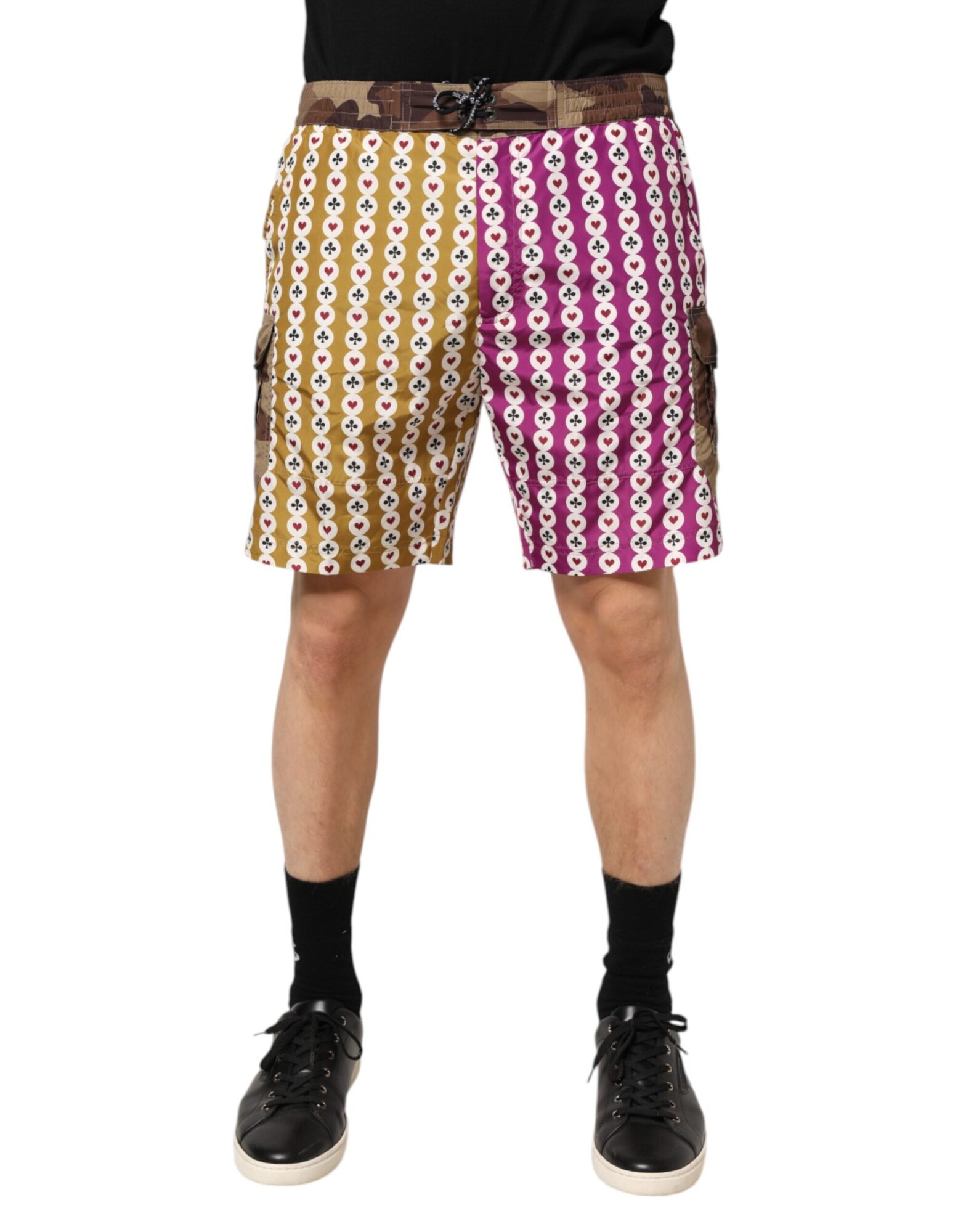 Dolce & Gabbana - Multicolor Playing Card Camouflage Shorts Swimwear