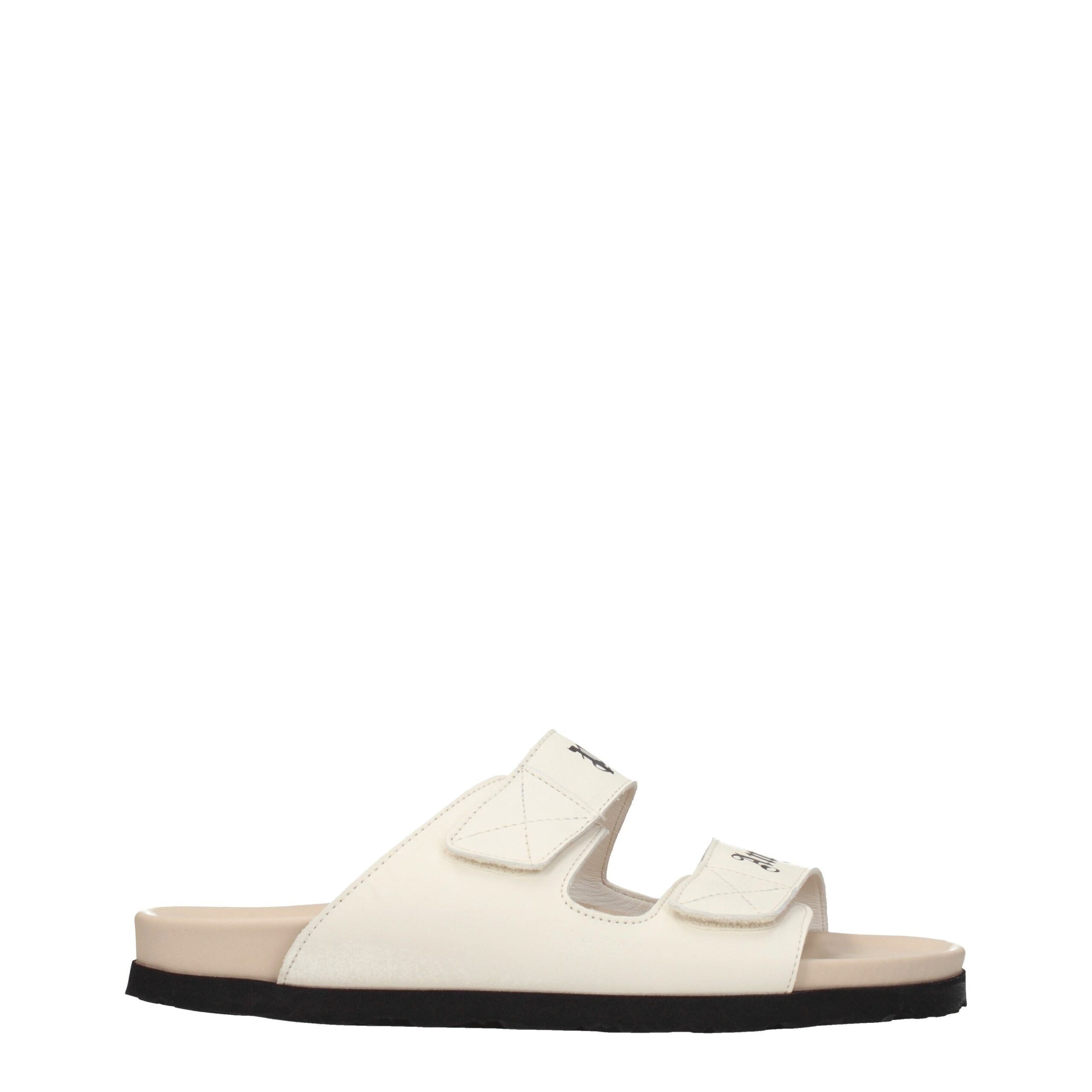 Palm Angels - Beige Leather Slippers Sandals