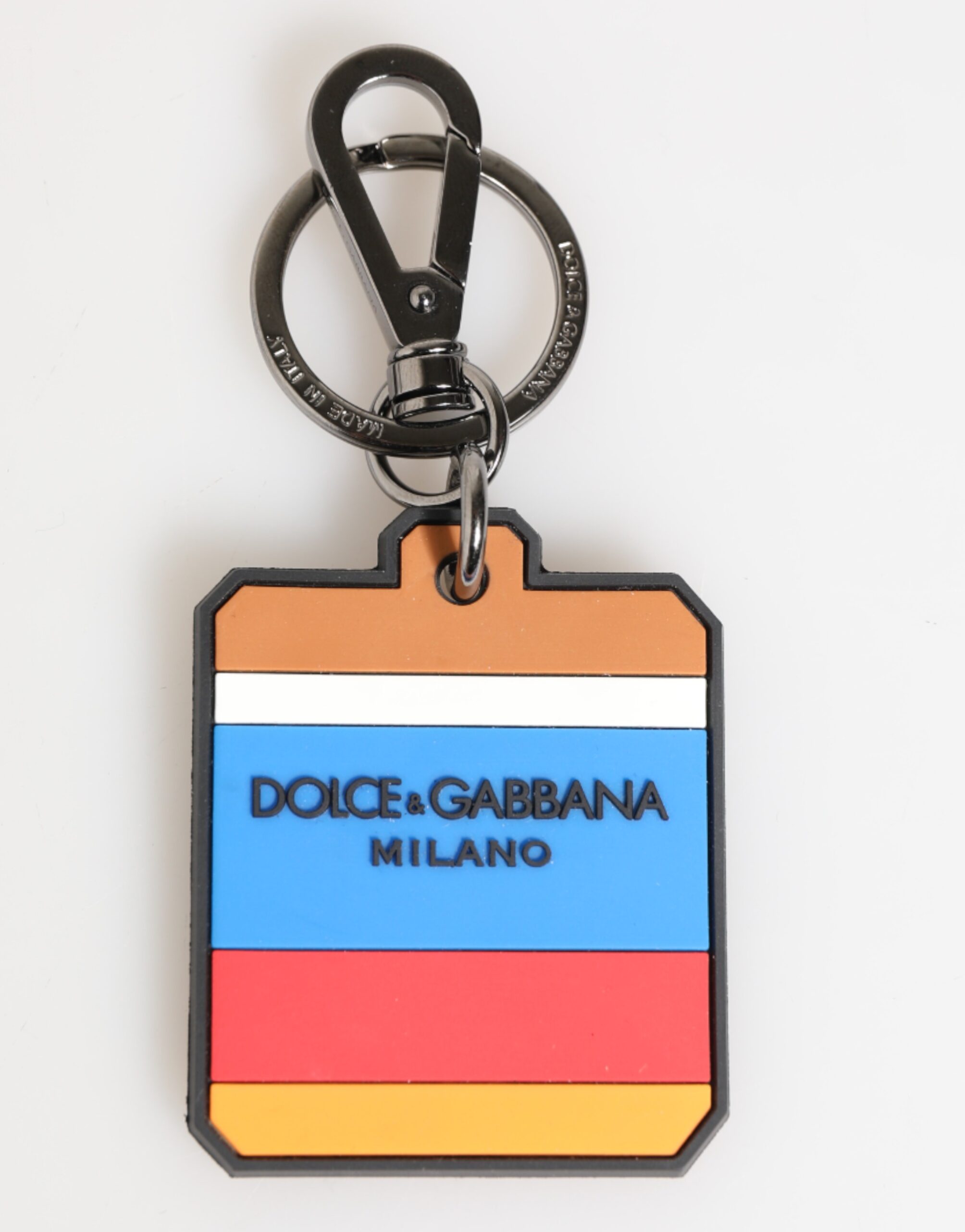 Dolce & Gabbana - Multicolor DG Rubber Logo Silver Men’s Keychain Keyring