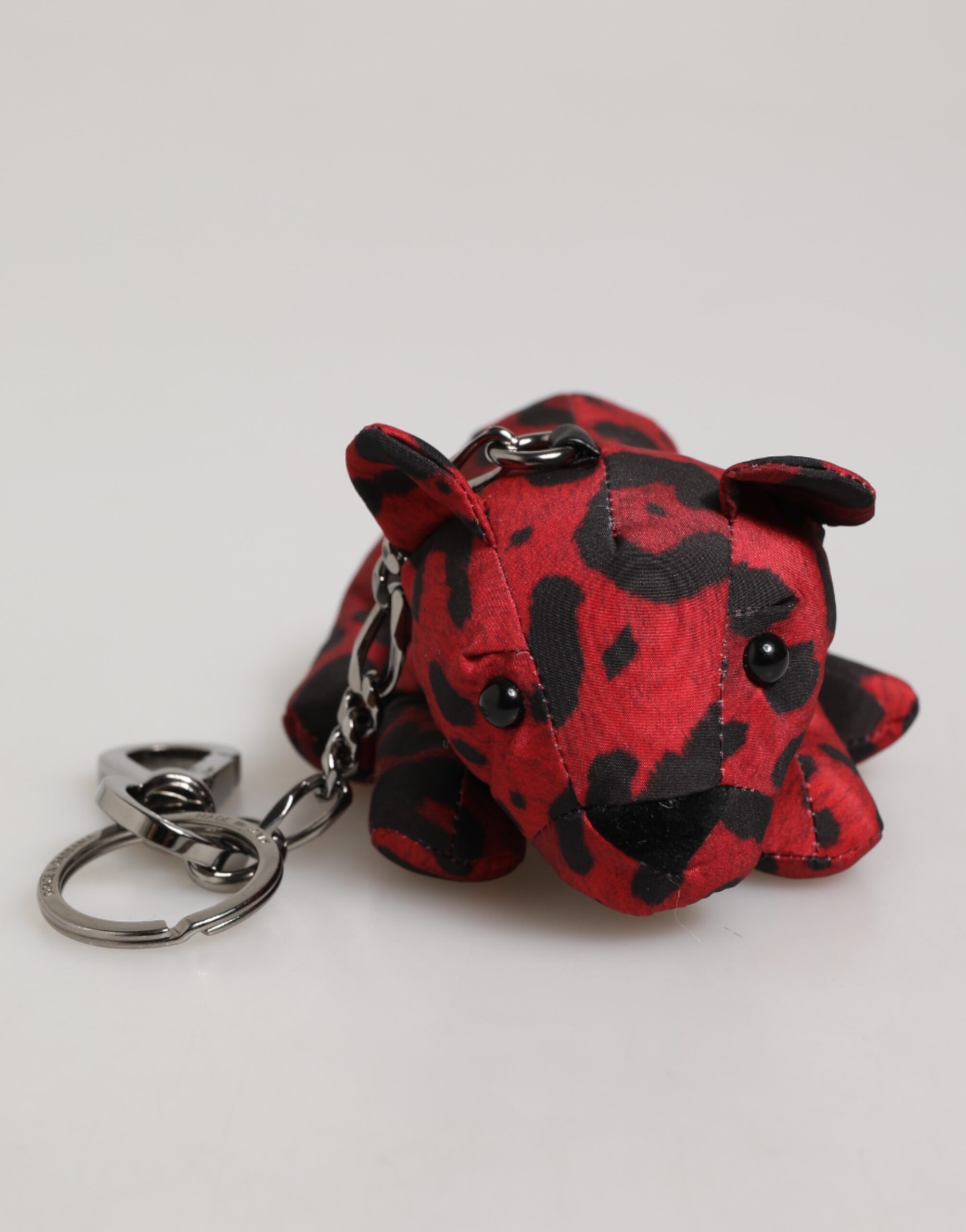 Dolce & Gabbana - Red Black Polyester Animal Silhouette Bag Keychain Keyring