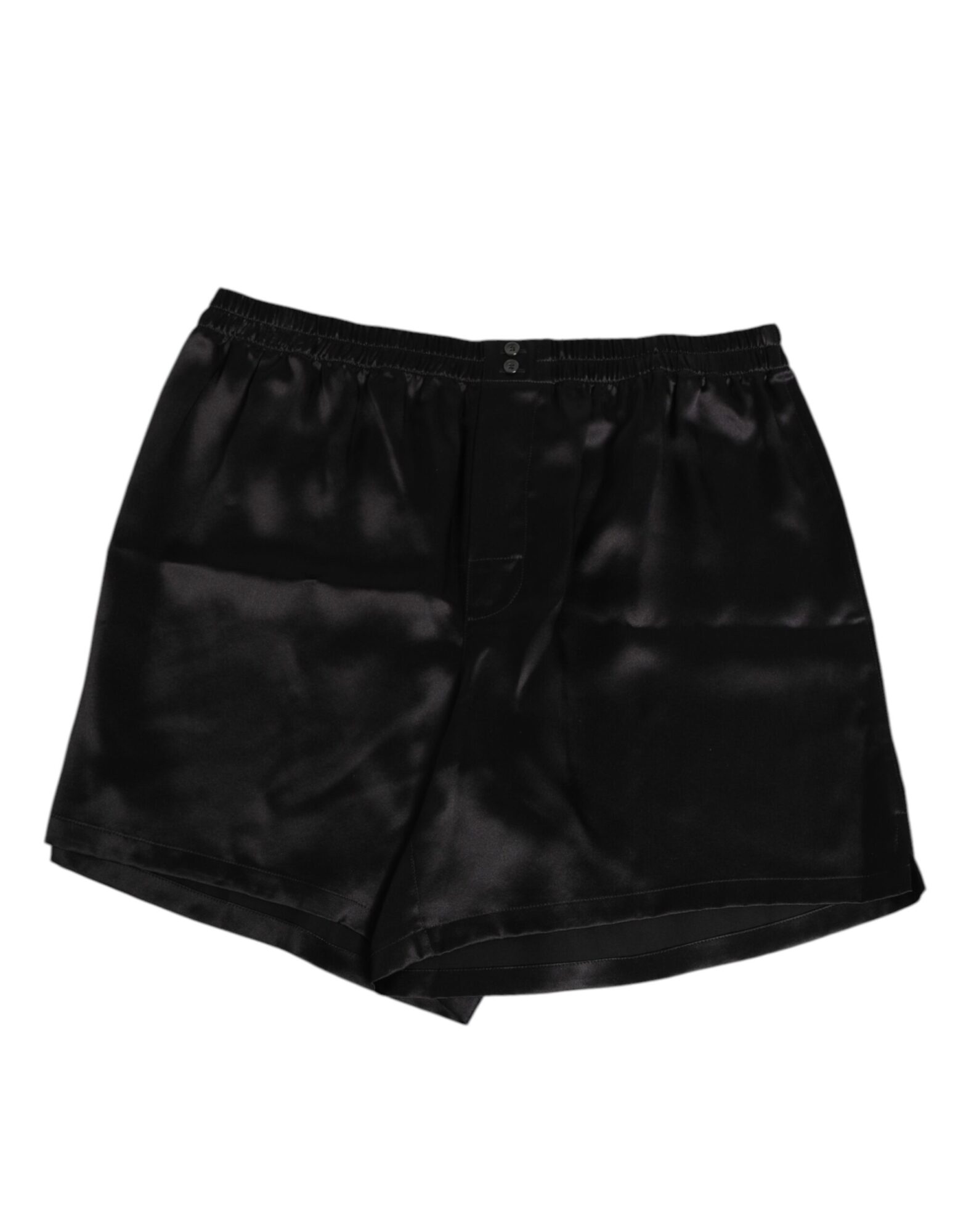 Dolce & Gabbana - Black Silk Satin Elastic Men Boxer Short Swimwear