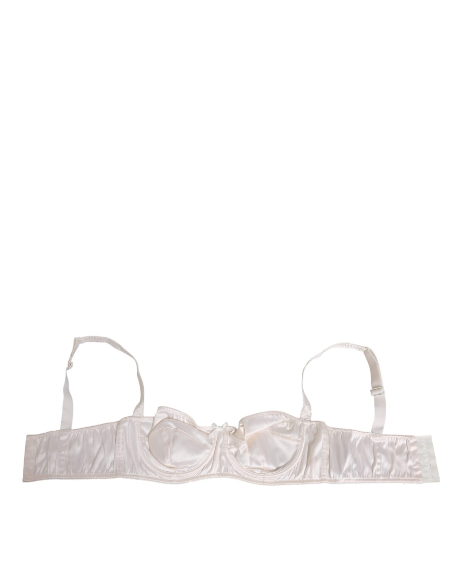 Dolce & Gabbana - White Silk Satin Balconnet Lingerie Bra Underwear