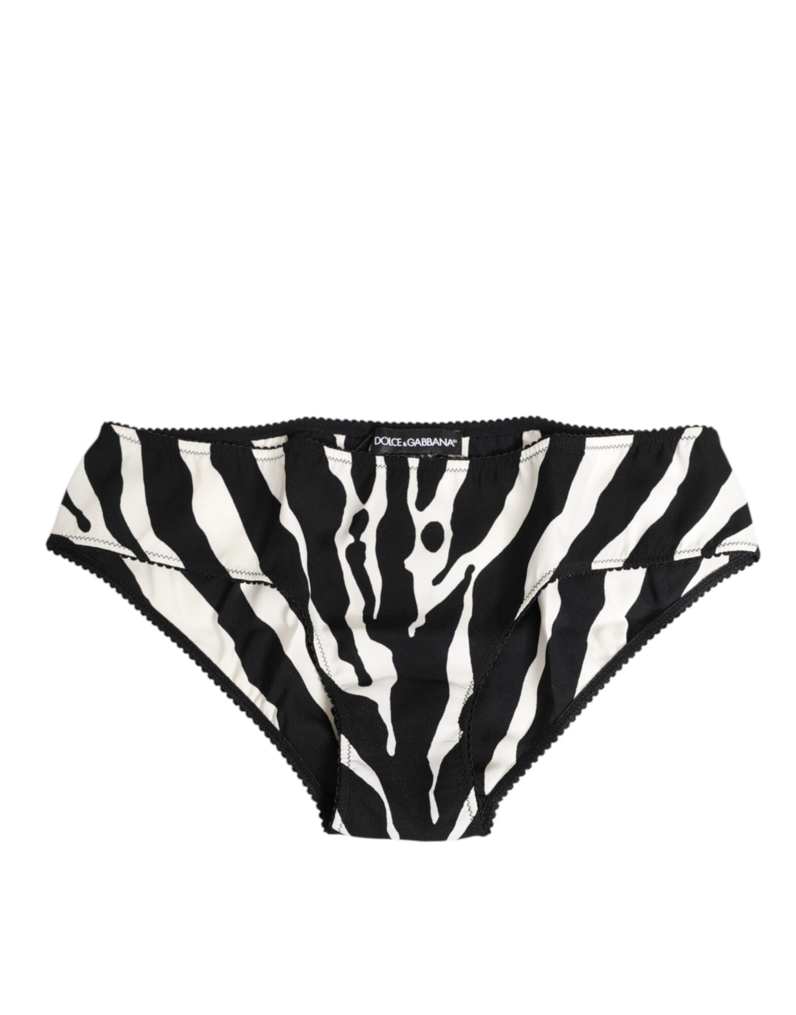 Dolce & Gabbana - Black White Zebra Print Slip Briefs Underwear