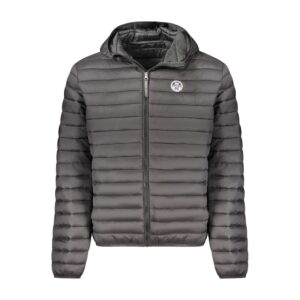 Black Polyester Men Jacket