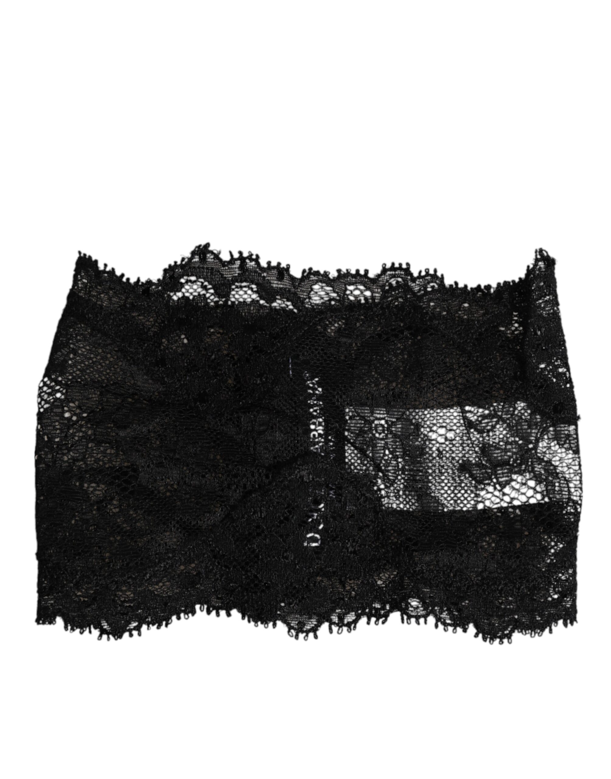 Dolce & Gabbana - Black Lace Bandeau Bustier Top Sheer Stretch Underwear