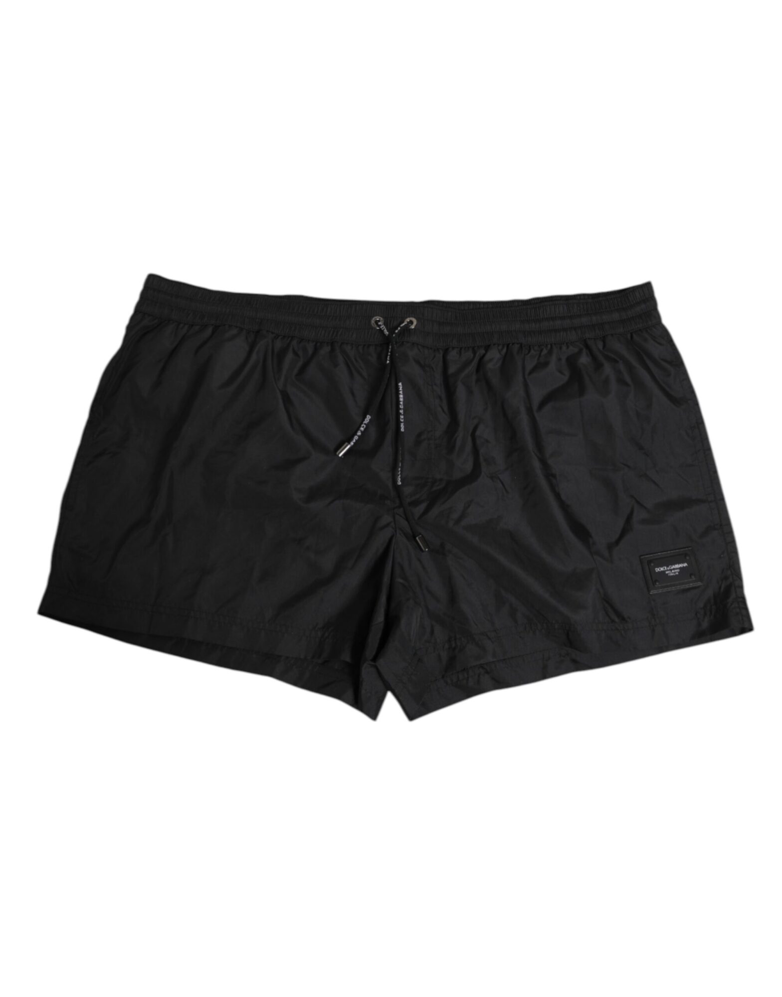 Dolce & Gabbana - Black Logo Polyester Beachwear Shorts Swimwear