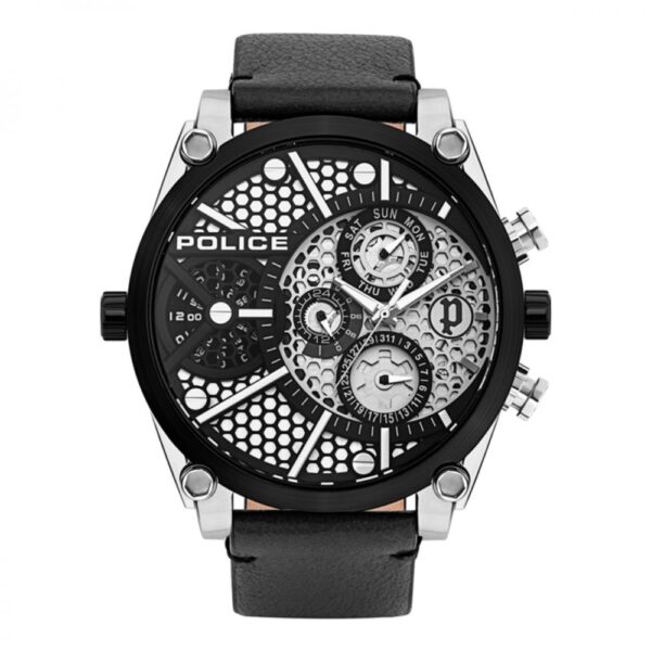 Black Leather Bracelet Watch