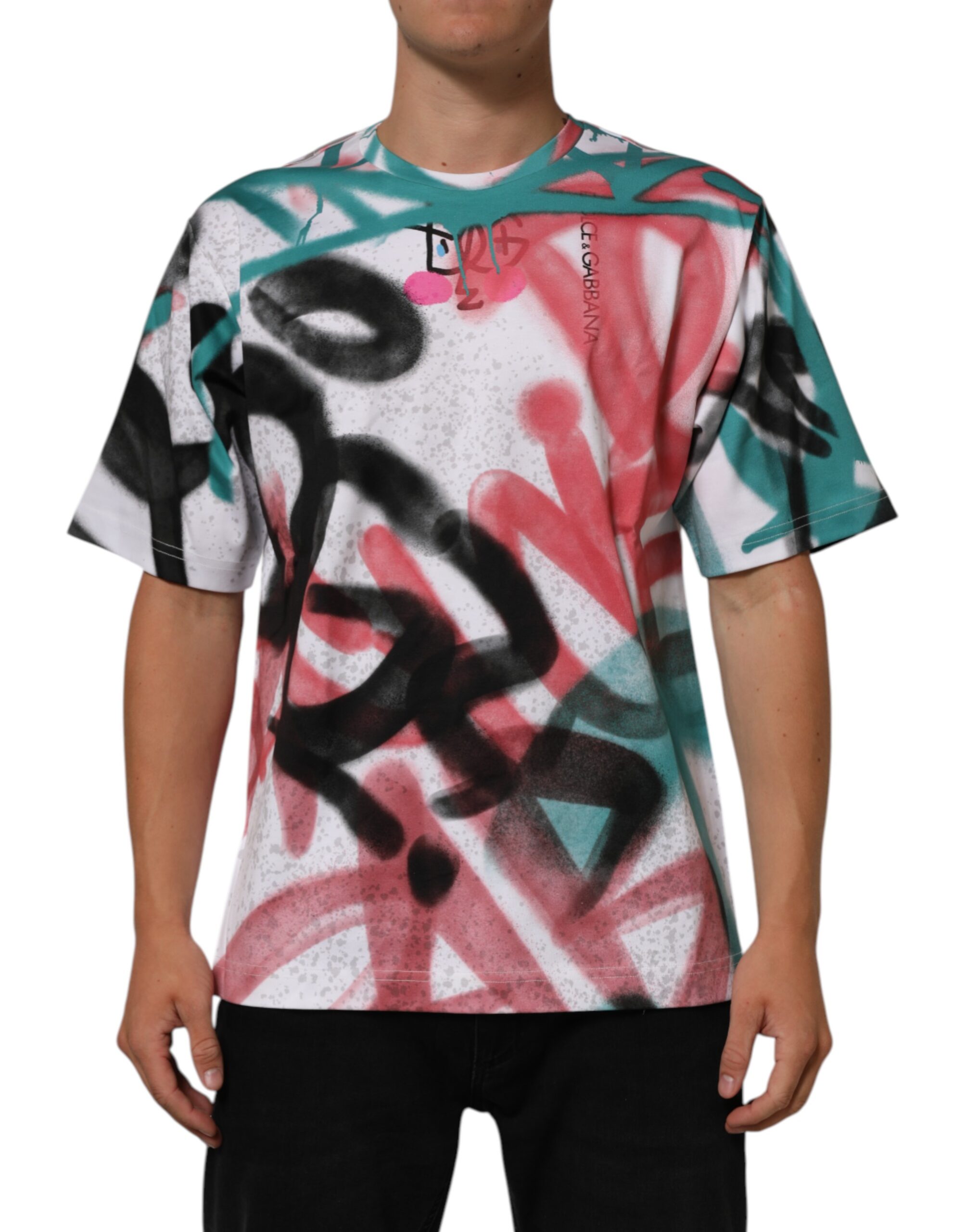 Dolce & Gabbana - White Graffiti Crew Neck Short Sleeves T-shirt