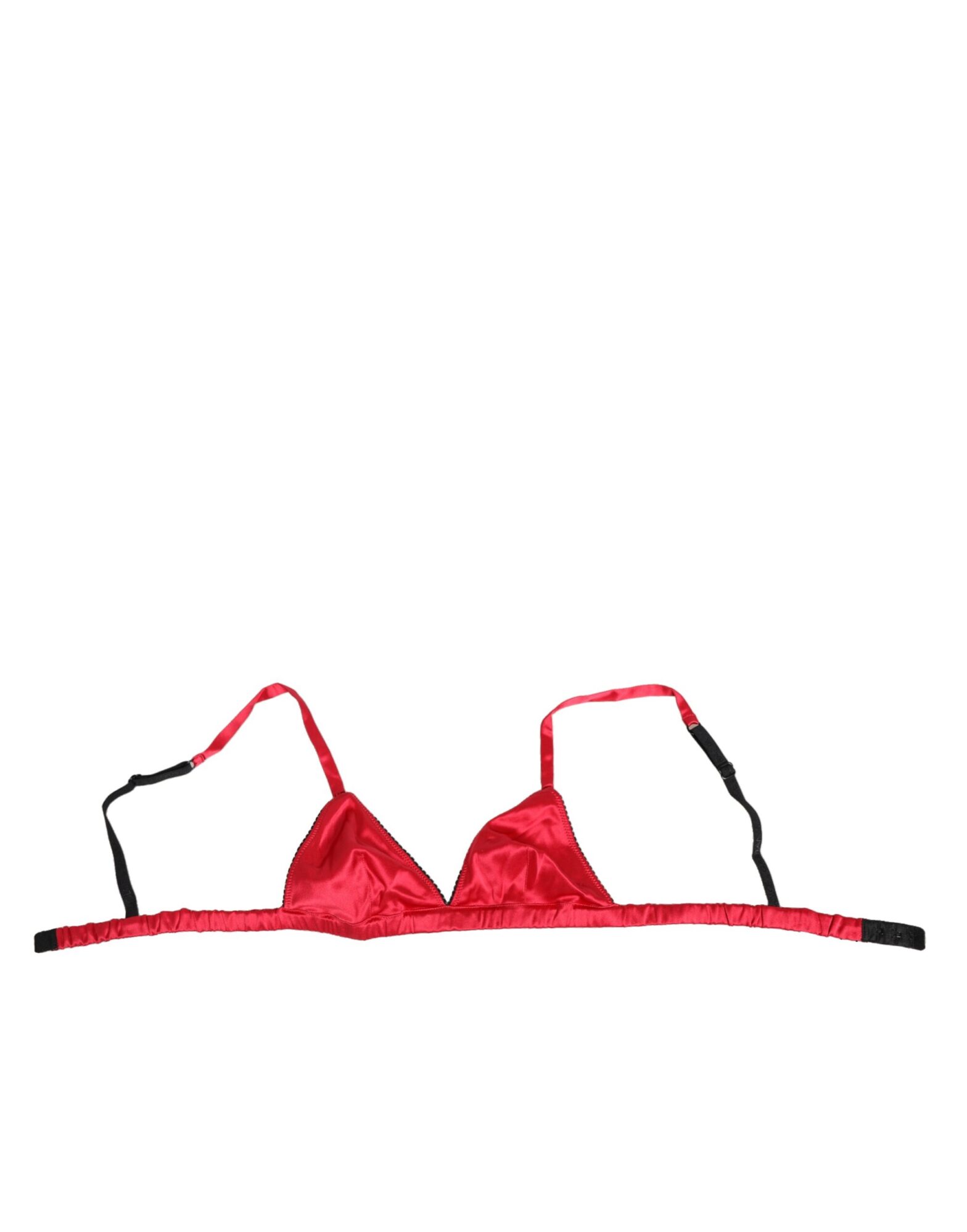 Dolce & Gabbana - Red Silk Satin Triangle Soft Cup Br Underwear