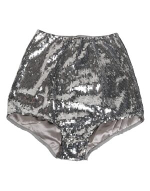 Silver Nylon Sequined Slip Girdle Panty Underwear