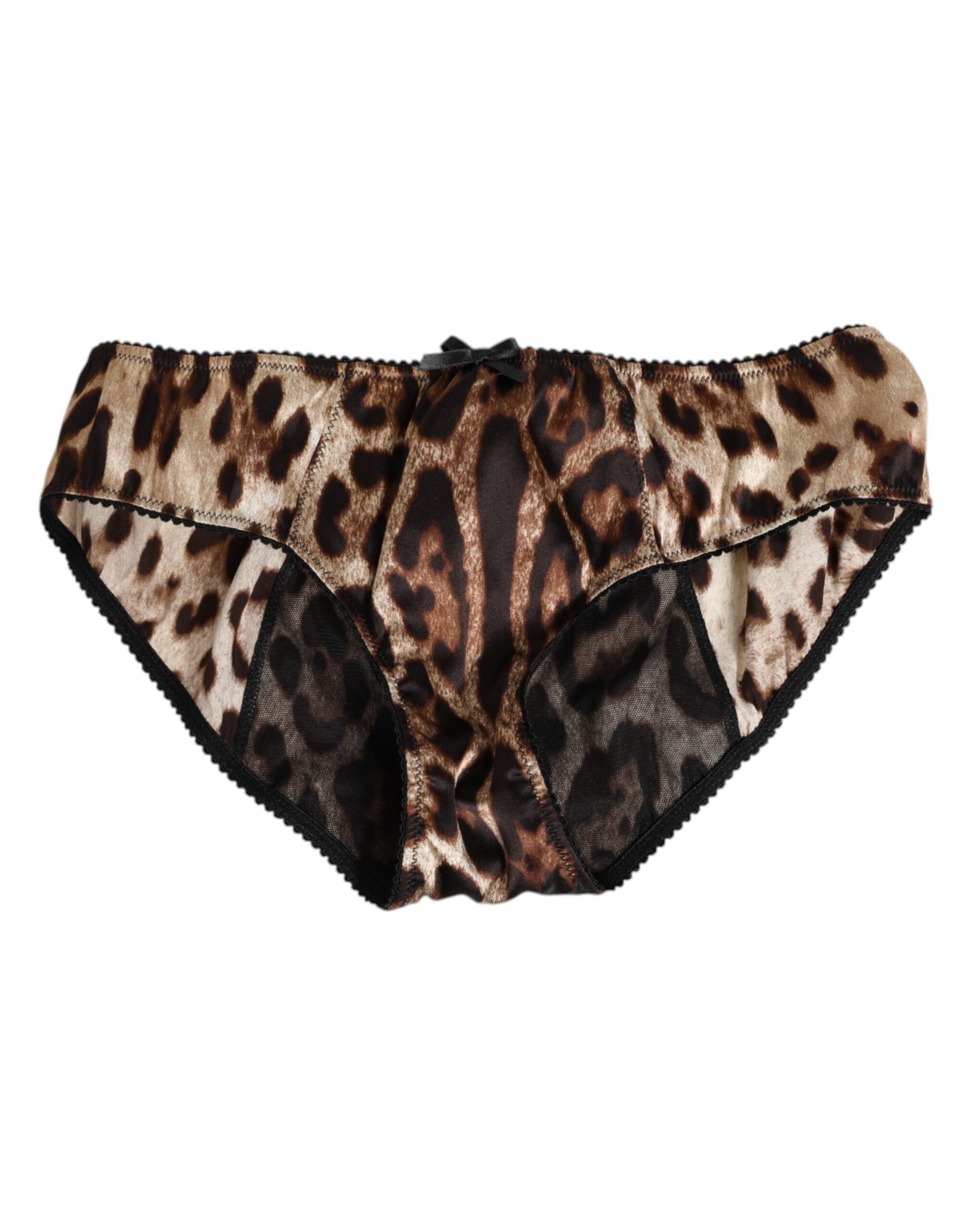 Dolce & Gabbana - Brown Leopard Silk Mid Waist Panty Underwear