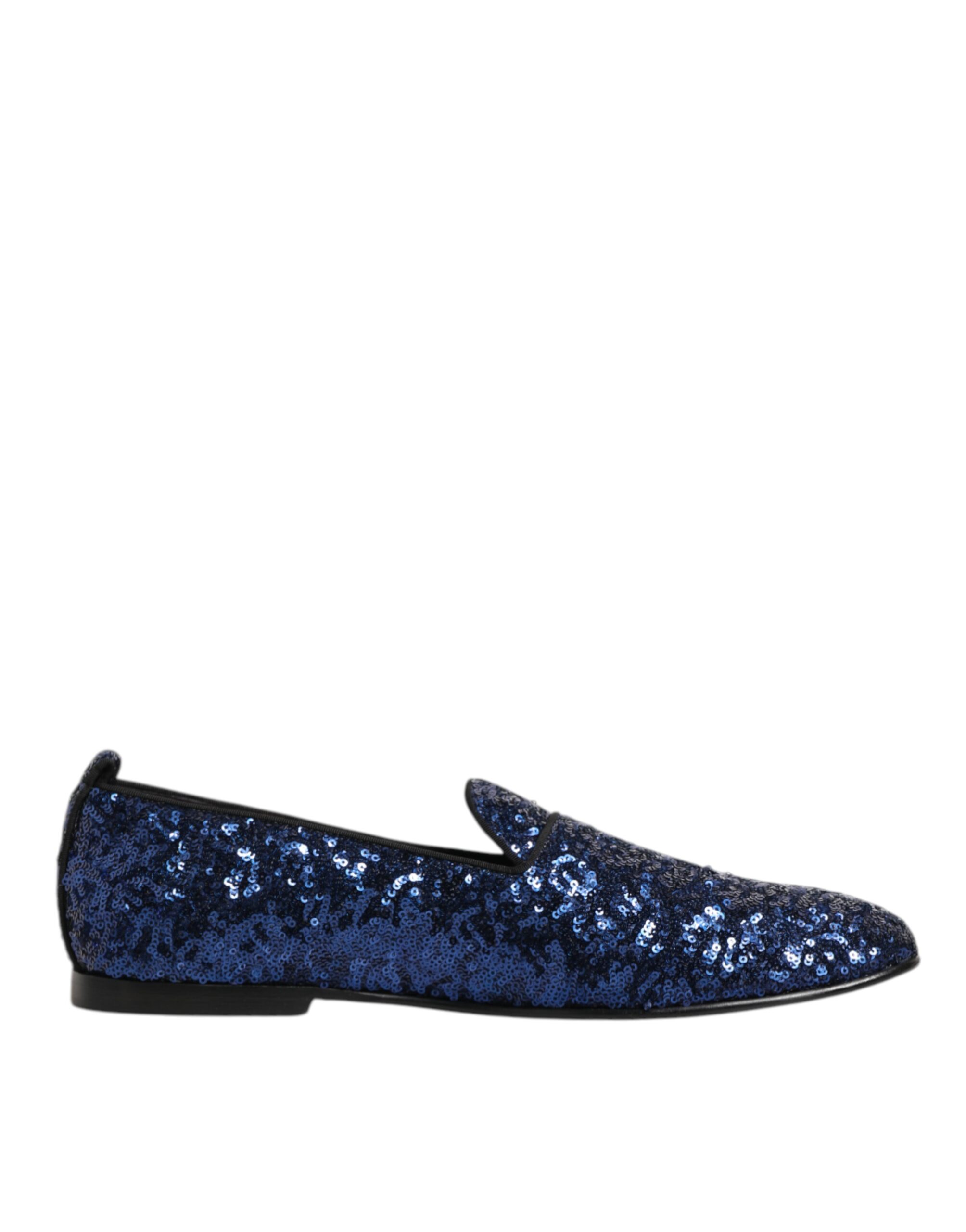 Dolce & Gabbana - Blue Sequined Loafers Slippers Men Dress Shoes
