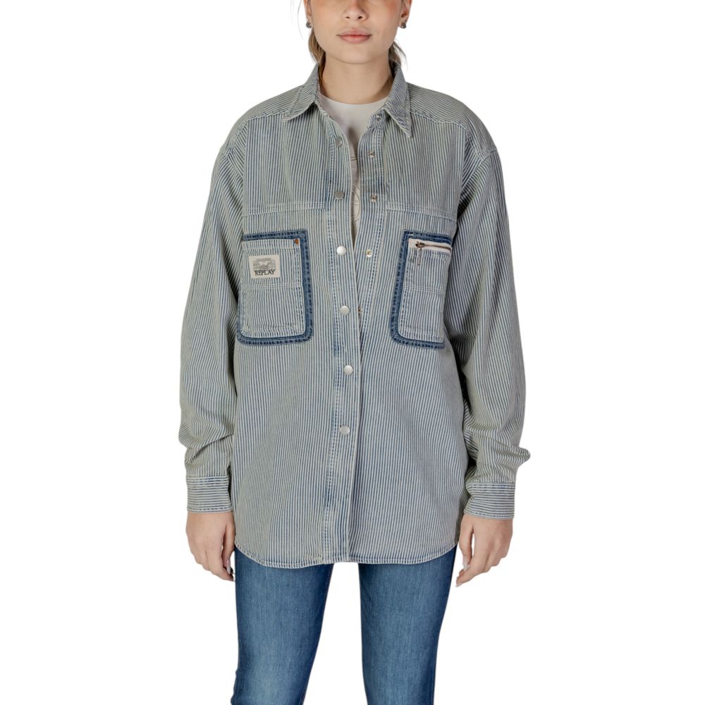 Replay - Blue Cotton Blouse