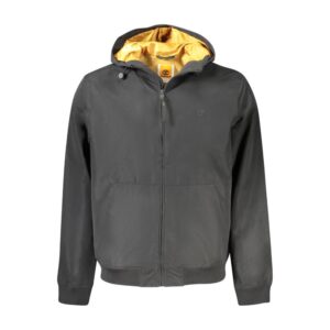 Black Polyester Men Jacket