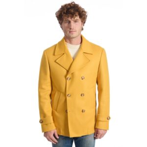 Yellow Wool Men's Short Coat