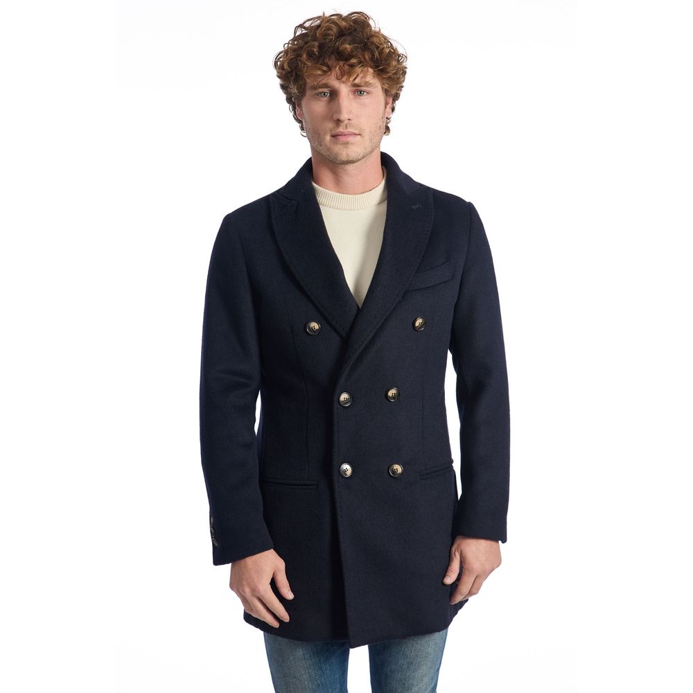Roberto Pepe Luxury - Blue Wool Men Jacket