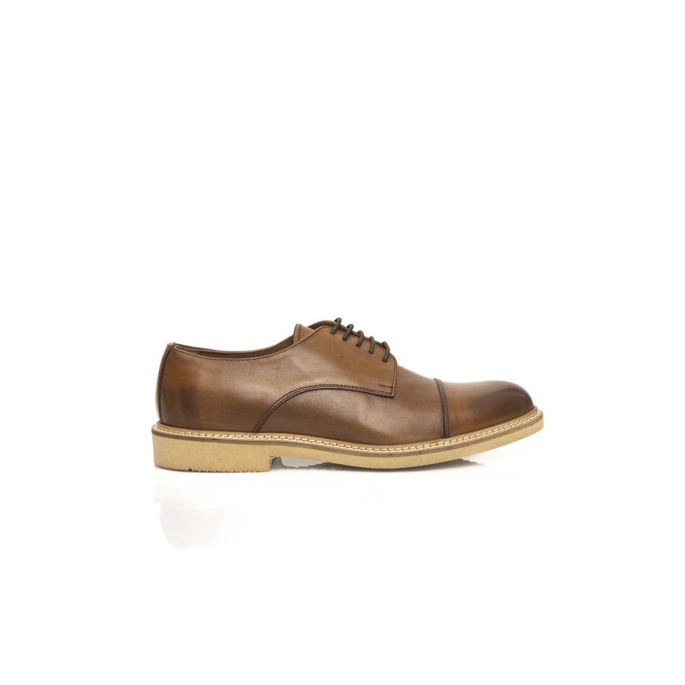 Cerruti 1881 - Brown Calfskin Men Derby Shoe