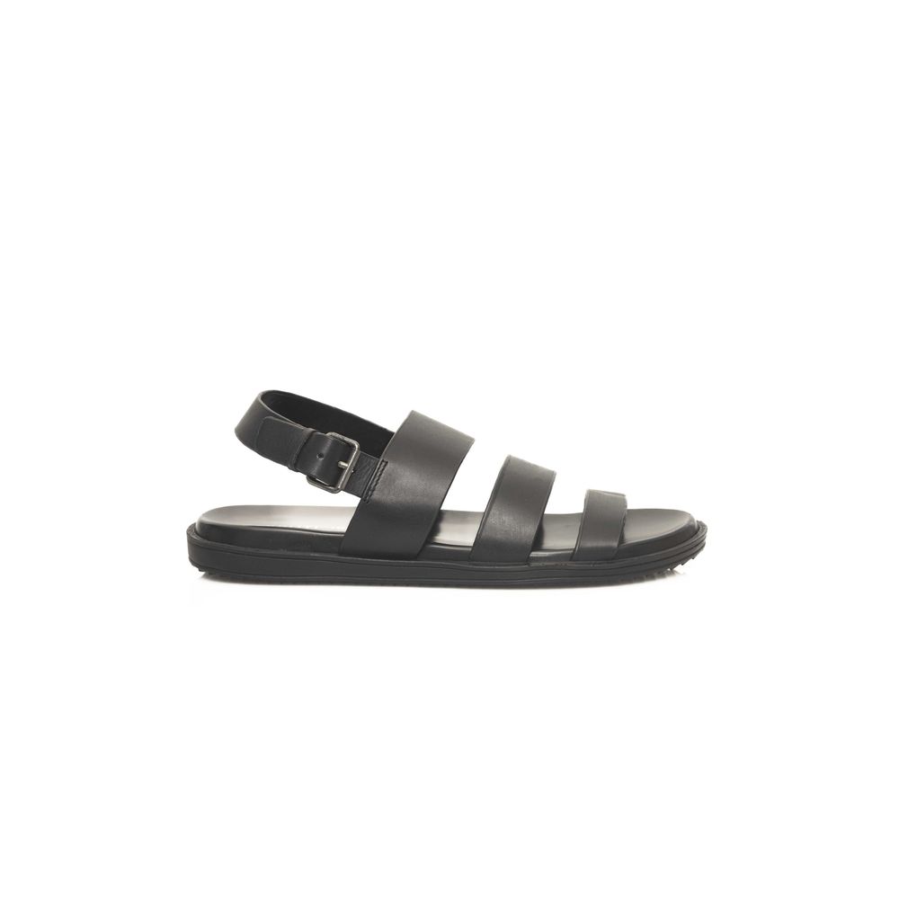 Cerruti 1881 - Black Leather Men Sandal