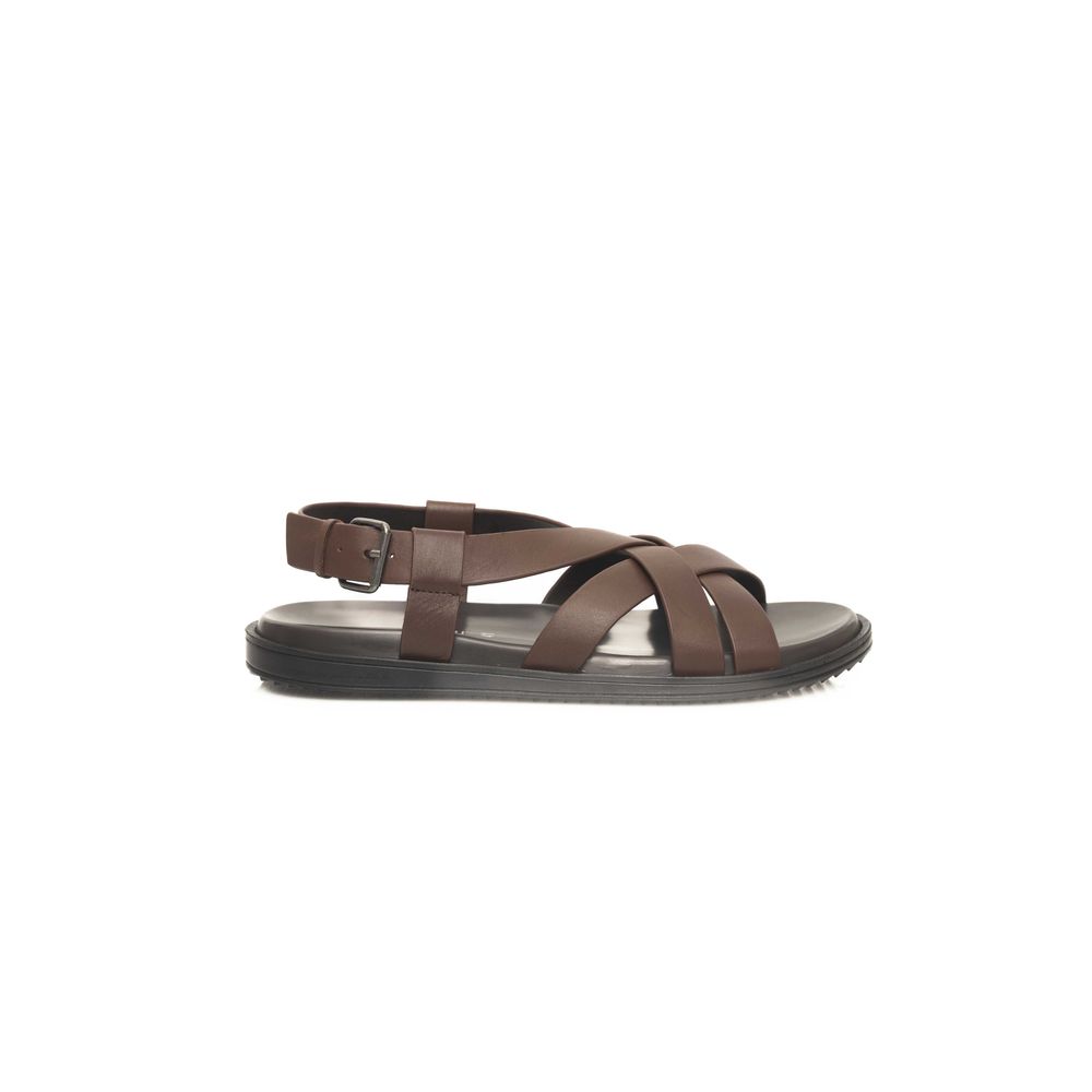 Cerruti 1881 - Brown Leather Men Sandal