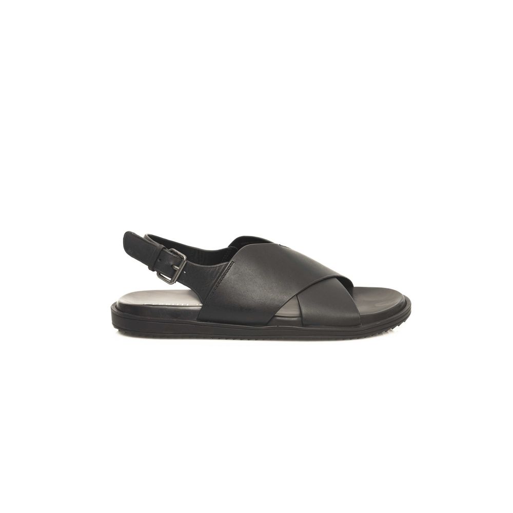 Cerruti 1881 - Black Leather Men Sandal