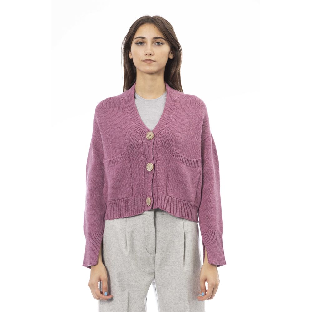 Alpha Studio - Multicolor Merino Wool Women Cardigan