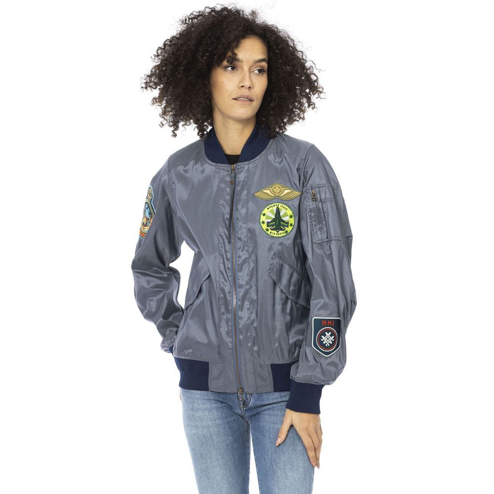 Mr&Mrs Italy - Light Blue Polyamide Women Bomber Jacket