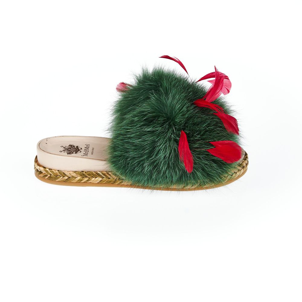 Mr&Mrs Italy - Green Lamb Leather Women Sandal