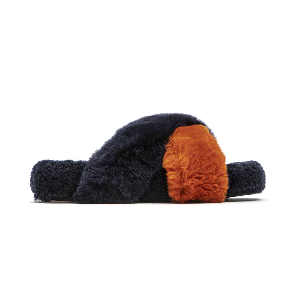 Mr&Mrs Italy - Blue Rabbit Fur Women Sandal