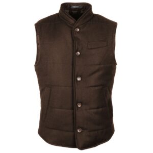 Brown Wool Sleveless Jacket