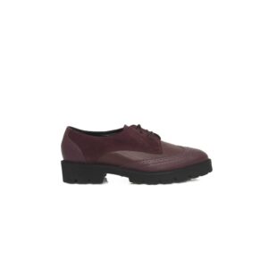 Burgundy Cowhide Women Loafer