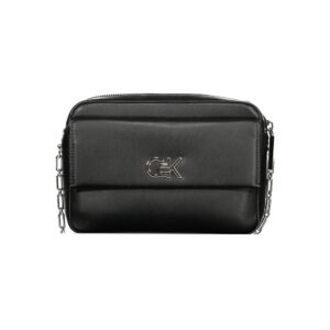 Black Polyester Women Handbag