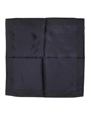 Dark Blue Silk Square Men Foulard Scarf