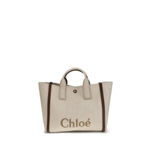 Beige Cotton Shoulder Bag