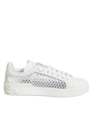 White Mesh Inserts Low Top Sneakers Shoes