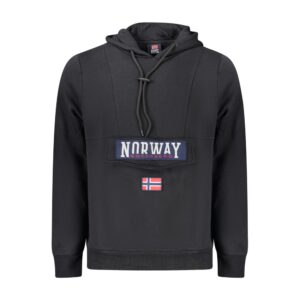 Black Cotton Men's Hooded Sweatshirt