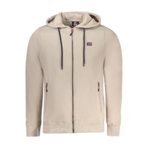 Beige Cotton Men Sweatshirt
