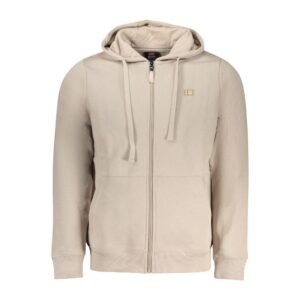 Beige Cotton Men's Hoodie Sweatshirt
