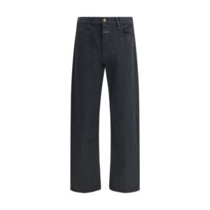 Black Cotton Straight-Leg Jeans