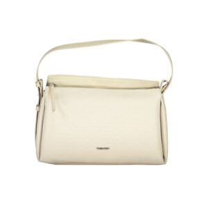 Beige Polyester Women Handbag